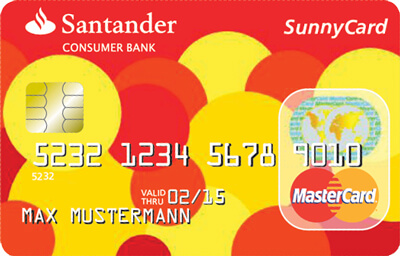 Santander Kreditkarten 1plus Visa Card Travelcard Sunnycard